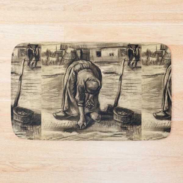 Item preview, Peasant Woman Digging Potatoes Charcoal designed and sold by artofuniverse.