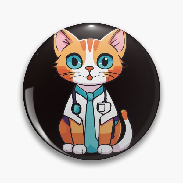 Item preview, Cat doctor, cheerful, friendly, bright, simple sticker in pixar style – Cute Lazy designed and sold by Artimax-Studio.