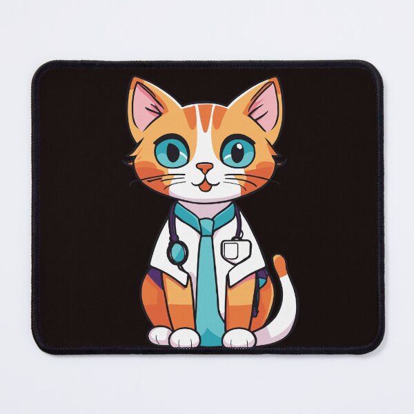 Item preview, Cat doctor, cheerful, friendly, bright, simple sticker in pixar style – Cute Lazy designed and sold by Artimax-Studio.