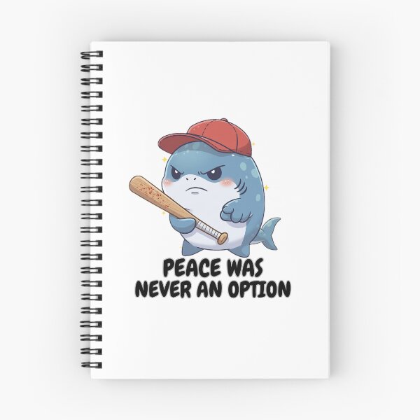 Item preview, Peace Was Never an Option – Funny Angry Shark Chibi Design designed and sold by Nature's Chibis.