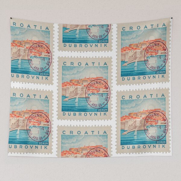 Item preview, Dubrovnik Croatia Coastal Postage Stamp Travel Sticker designed and sold by stickercuffs.