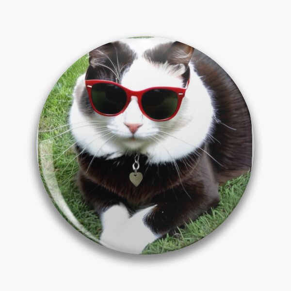 Item preview, Animals - Black and White Cat in Retro Wayfarer Sunglasses, Quirky 1980s Humor designed and sold by DoodyPets.