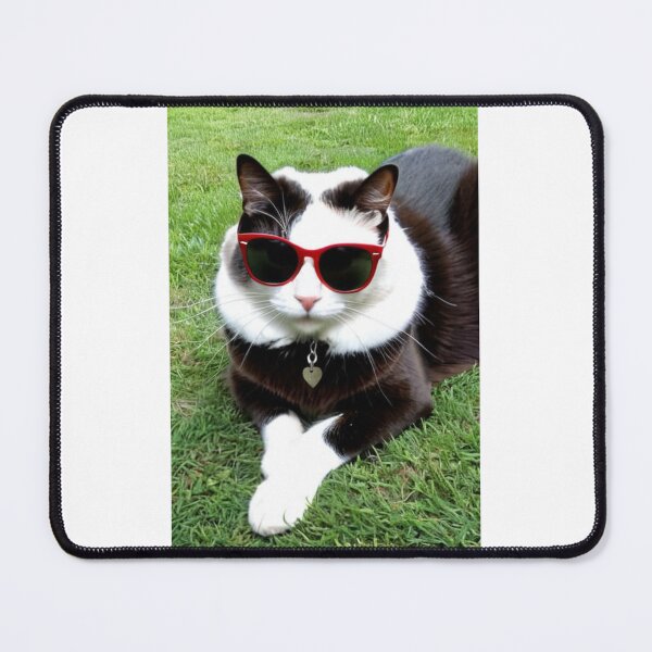 Item preview, Animals - Black and White Cat in Retro Wayfarer Sunglasses, Quirky 1980s Humor designed and sold by DoodyPets.