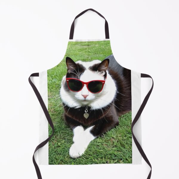 Item preview, Animals - Black and White Cat in Retro Wayfarer Sunglasses, Quirky 1980s Humor designed and sold by DoodyPets.