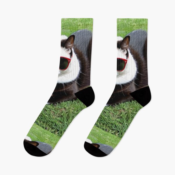 Item preview, Animals - Black and White Cat in Retro Wayfarer Sunglasses, Quirky 1980s Humor designed and sold by DoodyPets.
