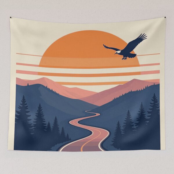 Item preview, Retro Sunset Mountain Adventure designed and sold by RandomWalker.