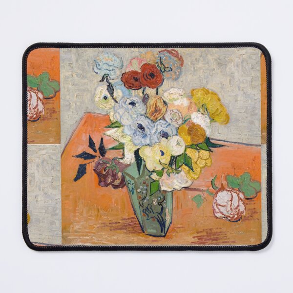 Item preview, Roses and Anemones in Japanese Vase designed and sold by artofuniverse.