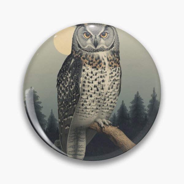 Item preview, Owl Night Watcher – Vintage Owl Birdwatching Nature Aesthetic Design designed and sold by joanwatson45.