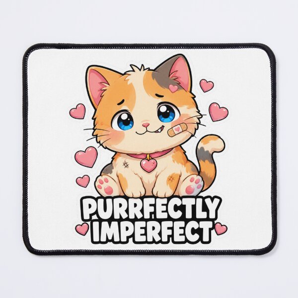 Item preview, Purrfectly Imperfect Cute Kawaii Cat Meme Stickers designed and sold by MoodyMeows.
