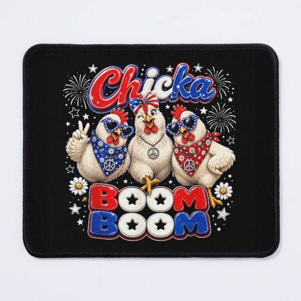 Item preview, Funny Chicka Boom Boom Fourth Of July Patriotic Chickens Fireworks Art designed and sold by KrystinaGiGi.
