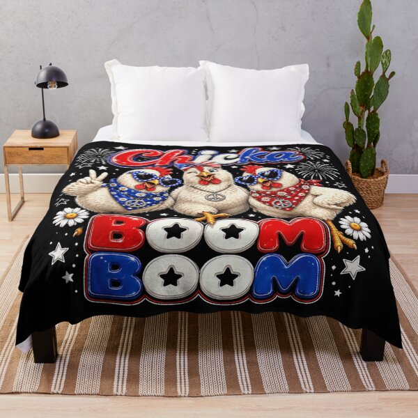 Item preview, Funny Chicka Boom Boom Fourth Of July Patriotic Chickens Fireworks Art designed and sold by KrystinaGiGi.