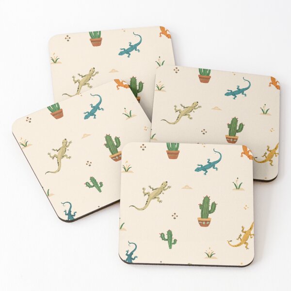 Item preview, Cute Lizard & Cactus Pattern | Desert Nature Aesthetic | Boho Southwestern Offset Art designed and sold by KAIGEN7.