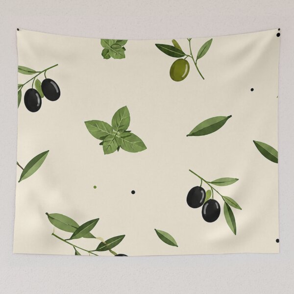 Item preview, Mediterranean Olive Pattern | Elegant Kitchen & Home Decor | Aesthetic Offset Art designed and sold by KAIGEN7.