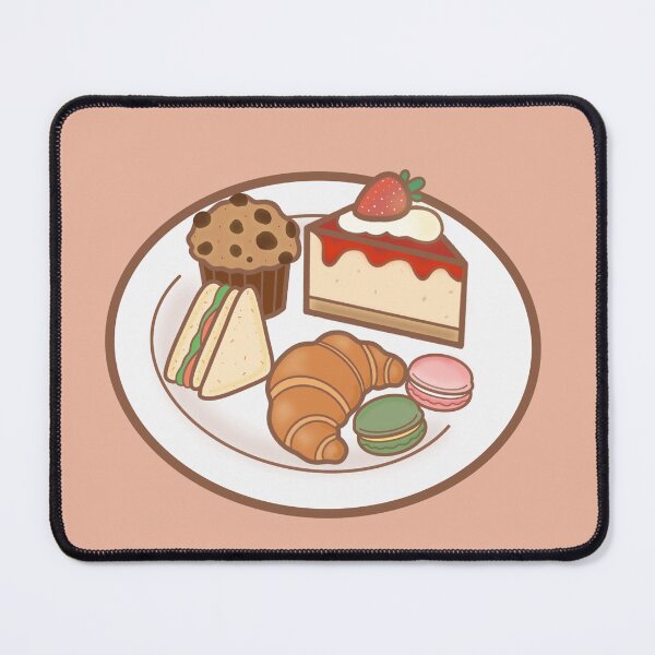 Item preview, Aesthetic Bakery Dessert Illustration with Strawberry Cake and Croissant designed and sold by Teenidesign .