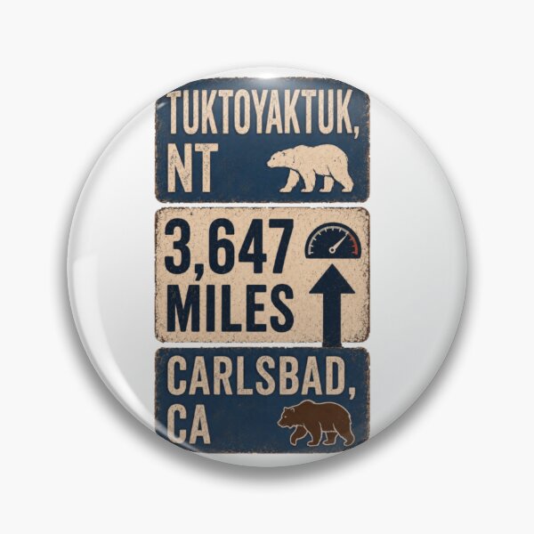 Item preview, Vintage Arctic To Pacific Tuktoyaktuk NT To Carlsbad CA Mileage Sign designed and sold by Daisy Grimes.