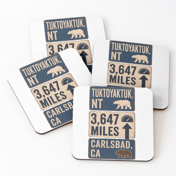 Item preview, Vintage Arctic To Pacific Tuktoyaktuk NT To Carlsbad CA Mileage Sign designed and sold by Daisy Grimes.