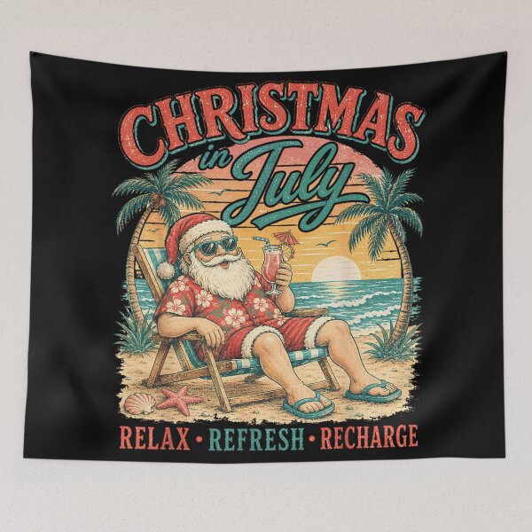 Item preview, Vintage Christmas In July Tropical Santa Claus Relaxing On Beach Sunset designed and sold by Daisy Grimes.