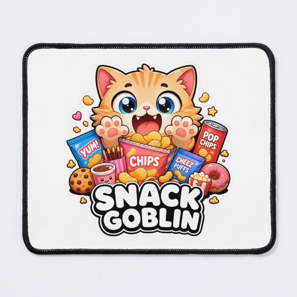 Item preview, Snack Goblin Funny Hungry Cat Meme Sticker designed and sold by MoodyMeows.