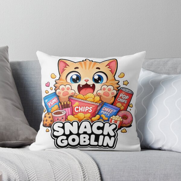 Item preview, Snack Goblin Funny Hungry Cat Meme Sticker designed and sold by MoodyMeows.