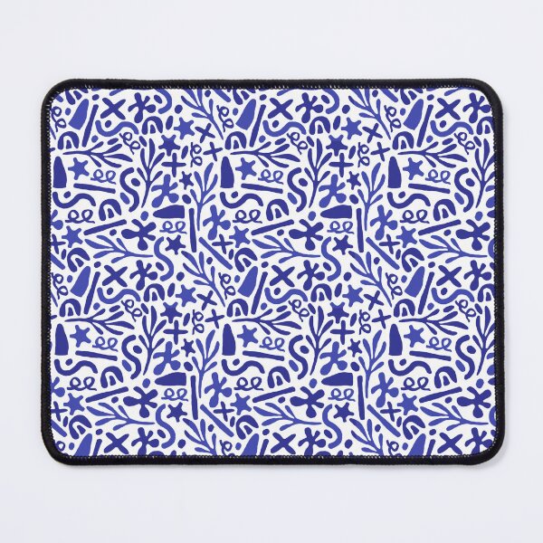Item preview, Blue Abstract Botanical Doodle Pattern Maximalist Folk Art designed and sold by Zaya_art.