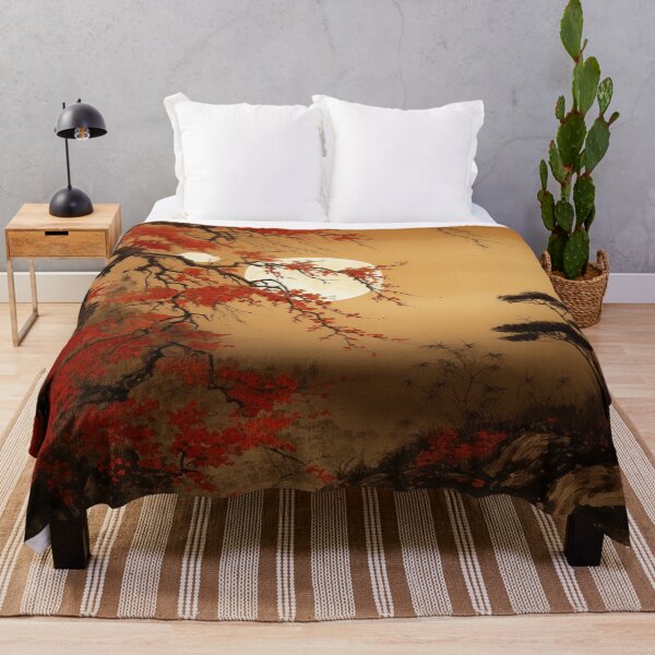 Item preview, Traditional Japanese Illustration - Sunset with Blossoming Trees designed and sold by DaisukiTokyo.