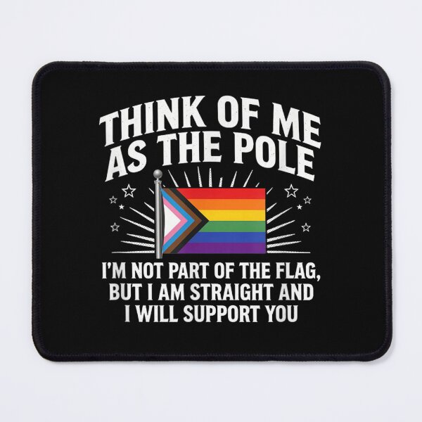 Item preview, Proud Straight Ally LGBTQ Support Progress Pride Flag Pole Graphic Design designed and sold by Chaya Reid.
