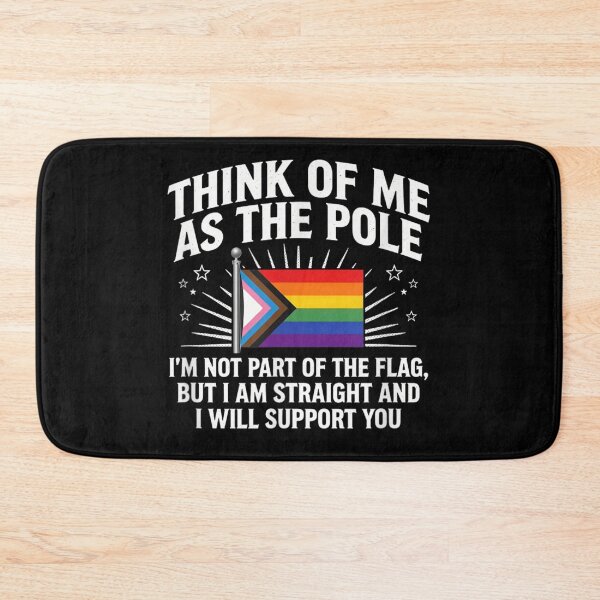 Item preview, Proud Straight Ally LGBTQ Support Progress Pride Flag Pole Graphic Design designed and sold by Chaya Reid.