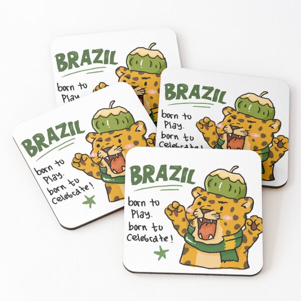 Item preview, Awkward Animal Hat Club – Brazil Coconut Spirit | Cute Leopard World Cup 2026 Sticker designed and sold by chupichapa.