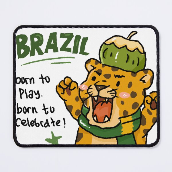 Item preview, Awkward Animal Hat Club – Brazil Coconut Spirit | Cute Leopard World Cup 2026 Sticker designed and sold by chupichapa.