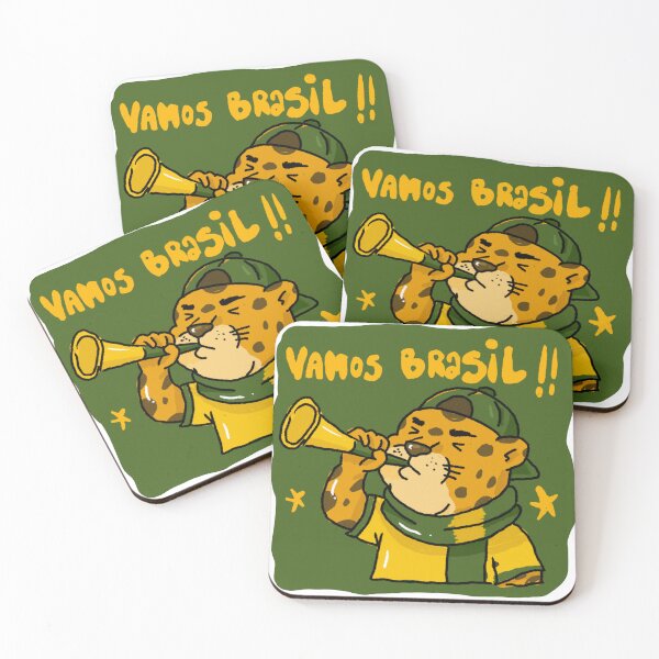 Item preview, Awkward Animal Hat Club – Vamos Brasil! | Cute Leopard Football Fan Sticker designed and sold by chupichapa.