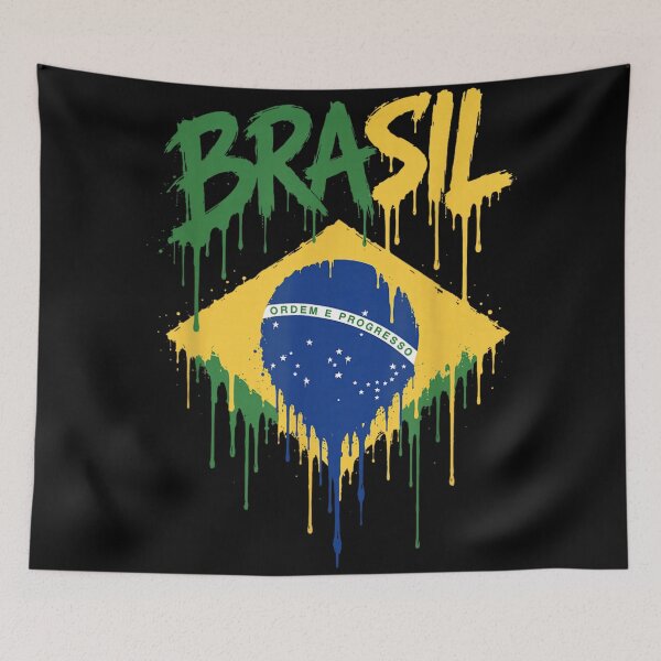 Item preview, Patriotic Brazil Flag Paint Drip Splash Effect Brasil National Pride Design designed and sold by Phil Ben.