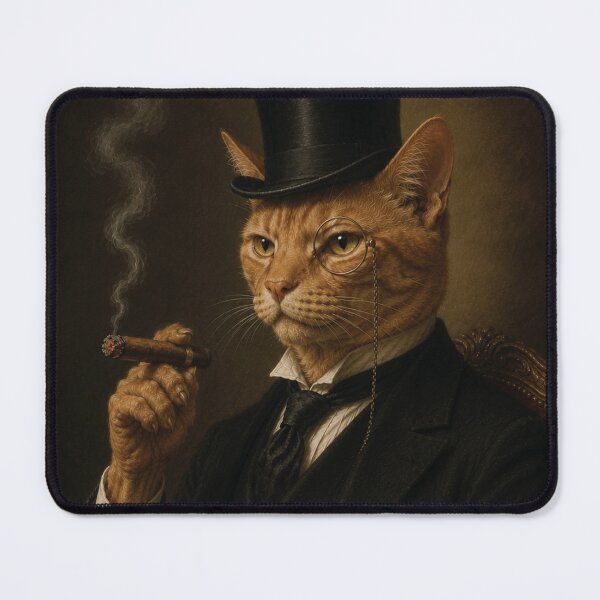 Item preview, Orange Cat with Top Hat and Suit, Smoking Cigar designed and sold by StickieBuddies.