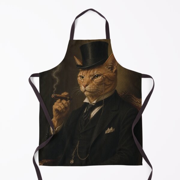 Item preview, Orange Cat with Top Hat and Suit, Smoking Cigar designed and sold by StickieBuddies.