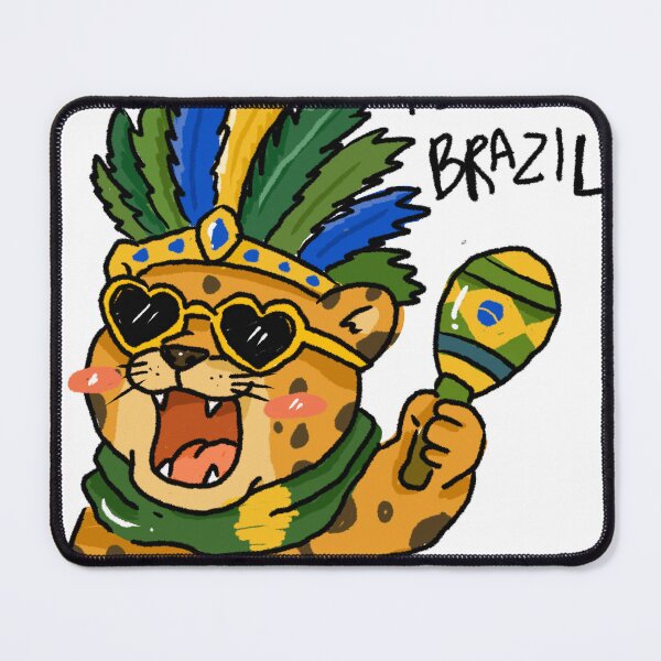 Item preview, Awkward Animal Hat Club – I Survived Brazil | Funny Carnival Leopard Sticker designed and sold by chupichapa.