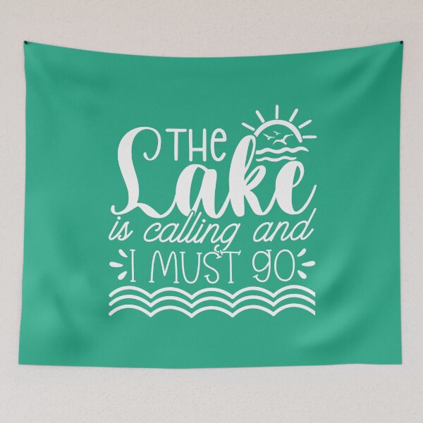 Item preview, Copy of The Lake Is Calling and I Must Go – Lake Life Adventure white Design designed and sold by EmeraldeaArt.