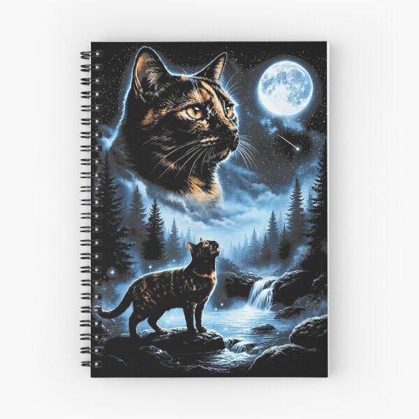 Item preview, Mystic Tortoiseshell Cat Howling At Starry Sky Full Moon Waterfall Fantasy designed and sold by Phil Ben.