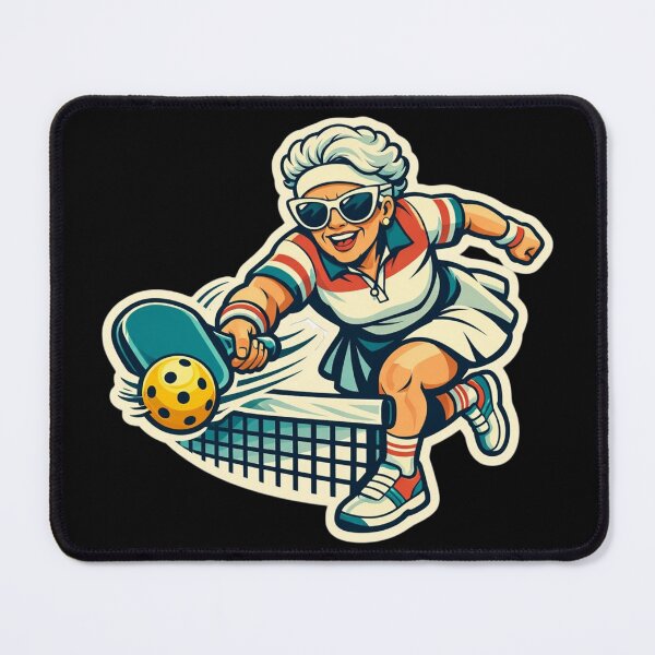 Item preview, Retro Pickleball Grandma — 80s Tennis Action Sticker designed and sold by Timeless Junction.