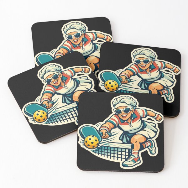 Item preview, Retro Pickleball Grandma — 80s Tennis Action Sticker designed and sold by Timeless Junction.