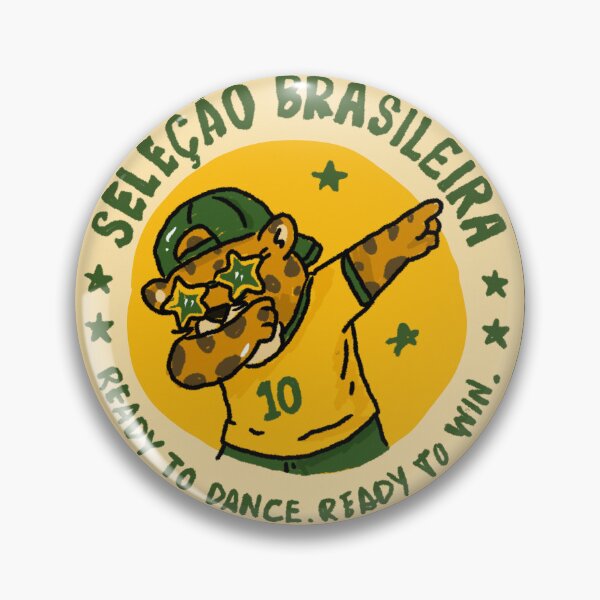 Item preview, Awkward Animal Hat Club – Seleção Brasileira | Dabbing Leopard Football Sticker designed and sold by chupichapa.