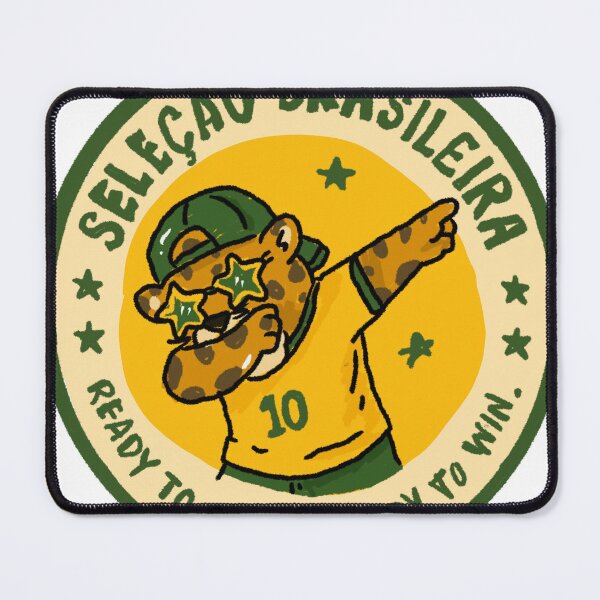 Item preview, Awkward Animal Hat Club – Seleção Brasileira | Dabbing Leopard Football Sticker designed and sold by chupichapa.