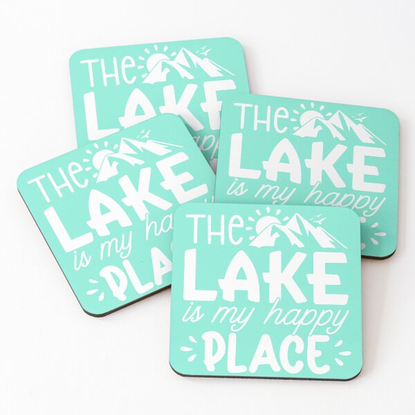 Item preview, The Lake Is My Happy Place white– Peaceful Lake Life Design designed and sold by EmeraldeaArt.