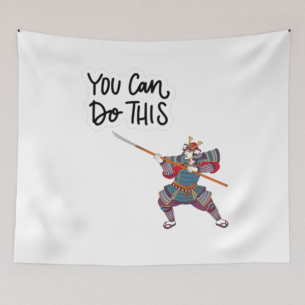 Item preview, You Can Do This Samurai Warrior Motivation Sticker | Inspirational Japanese Warrior Quote Good quote positive vibe You can do this Chinese warrior  designed and sold by JessLamunn89.