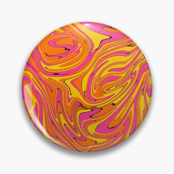 Item preview, Hypnotic Liquid Swirl Pattern-Hot Pink Orange Yellow Marble designed and sold by DjFreeq.
