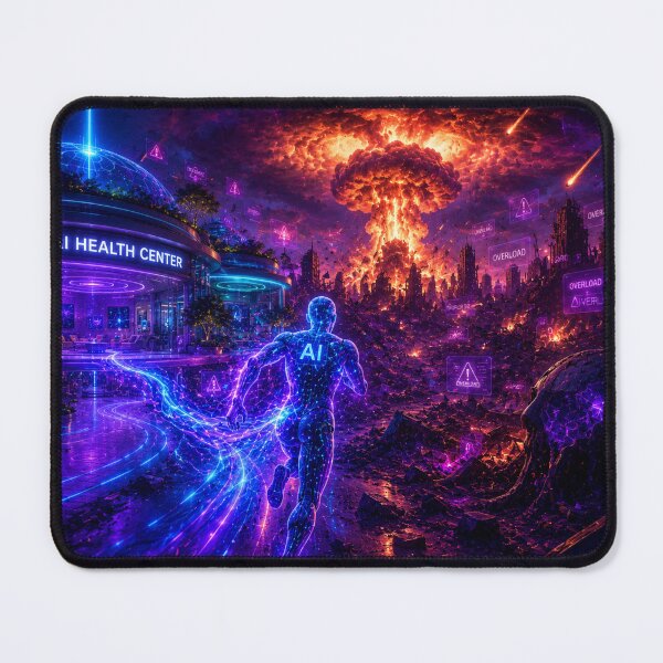 Item preview, AI Anxiety and Cybernetic Information Overload designed and sold by bbbpetr100.