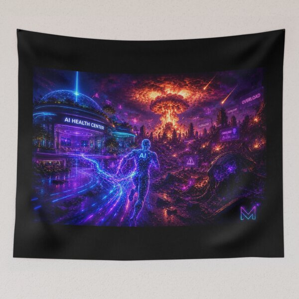 Item preview, AI Anxiety and Cybernetic Information Overload designed and sold by bbbpetr100.