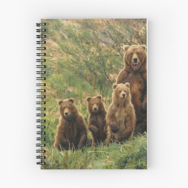 Item preview, Brown Bear Mother and Cubs Oil Painting designed and sold by Kirrindy Designs.