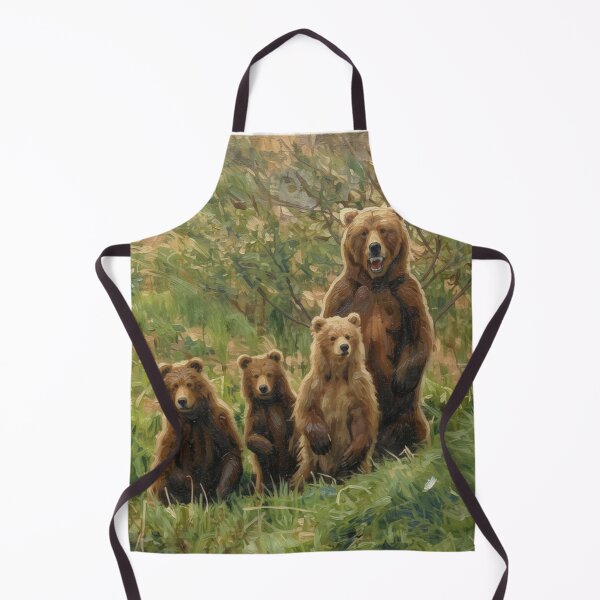 Item preview, Brown Bear Mother and Cubs Oil Painting designed and sold by Kirrindy Designs.