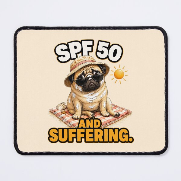 Item preview, Grumpy Pug Summer Beach Reluctant Vacation Dog Gift designed and sold by Gentlestate.