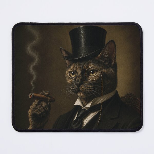 Item preview, Tortoise Shell Cat with Top Hat and Suit, Smoking Cigar designed and sold by StickieBuddies.