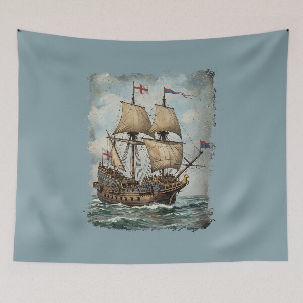 Item preview, Plundered Ballast: Sir Francis Drake's Golden Hind Print designed and sold by FreiherrPK.